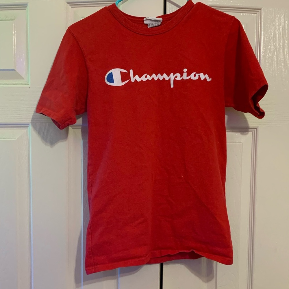 Red Champion Lettering Shirt